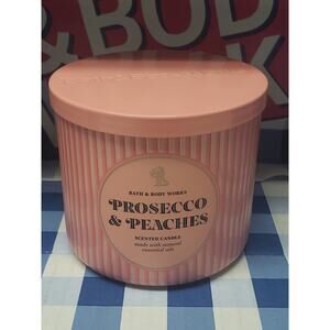 BBW Prosecco & Peaches Large 3 Wick Candle Home Fragrance Decor